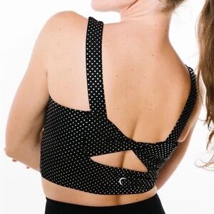 ZYIA Black and Silver Polka Dot Girls Night Out Bra XS